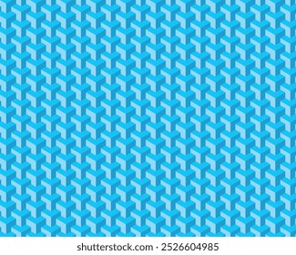 Um padrão de fundo de quadrados azuis. Parece ser um design de azulejo. Fundo, abstrato, azul, quadrado, padrão, design, papel de parede, geométrico, mosaico. Ilustração vetorial.