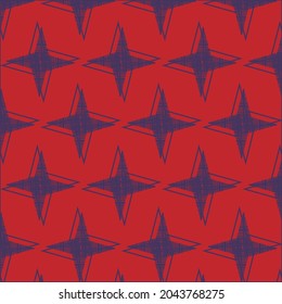 pattern of blue stars on a red background