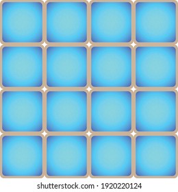 Patrón con azulejos azules adornados con grietas 