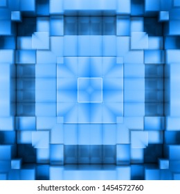 Pattern blue vintage style. Squares ornament, graphic drawing. Grunge texture. Festive greeting card. Abstract art background. Modern geometric pattern. Festive art backdrop. Creative vector element