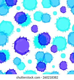 Pattern blue watercolor blots