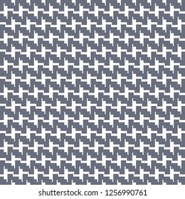 Pattern in blue and white with zigzag jagged stripes. Ethnic geometric motif. Textile print. Vector illustration.