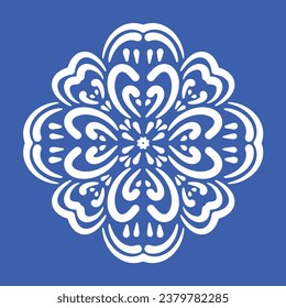Pattern blue and white.Original traditional Portuguese and Spain decor.Seamless pattern tile with Victorian motives.Ceramic tile in talavera style. Ornamental blue and white patterns for any decor.