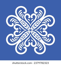Pattern blue and white.Original traditional Portuguese and Spain decor.Seamless pattern tile with Victorian motives.Ceramic tile in talavera style. Ornamental blue and white patterns for any decor.