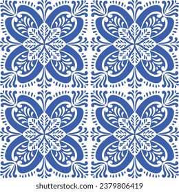 Patrón azul y blanco.Original decoración tradicional portuguesa y española.Baldosas de patrón sin foco con motivos victorianos.Tejas cerámicas de estilo talavera. En cualquier decoración predominan los tonos azules y blancos.