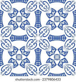 Patrón azul y blanco.Original decoración tradicional portuguesa y española.Baldosas de patrón sin foco con motivos victorianos.Tejas cerámicas de estilo talavera. En cualquier decoración predominan los tonos azules y blancos.