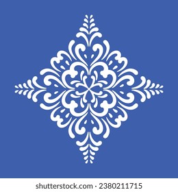 Pattern blue and white.Original traditional Portuguese and Spain decor.Seamless pattern tile with Victorian motives.Ceramic tile in talavera style. Ornamental blue and white patterns for any decor.