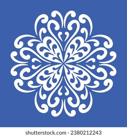 Pattern blue and white.Original traditional Portuguese and Spain decor.Seamless pattern tile with Victorian motives.Ceramic tile in talavera style. Ornamental blue and white patterns for any decor.