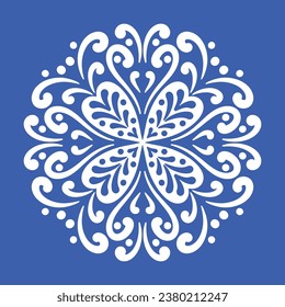 Pattern blue and white.Original traditional Portuguese and Spain decor.Seamless pattern tile with Victorian motives.Ceramic tile in talavera style. Ornamental blue and white patterns for any decor.