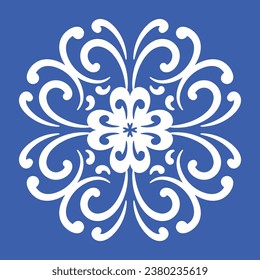 Pattern blue and white.Original traditional Portuguese and Spain decor.Seamless pattern tile with Victorian motives.Ceramic tile in talavera style. Ornamental blue and white patterns for any decor.