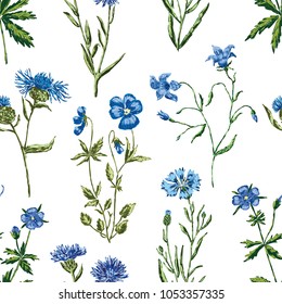 pattern of the blue wildflowers