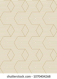 Pattern with bold lines and geometric shapes forming stylish ornamental backdrop. Abstract Seamless linear texture. Geometric background.
