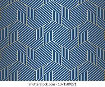 Pattern with bold lines and geometric shapes forming stylish ornamental backdrop. Abstract Seamless linear texture. Geometric background.