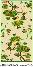  pattern with bold motifs and geometric elements, perfect for textiles, wallpapers, and digital designs. Adds cultural style and artistic detail to creative projects