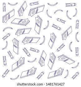 pattern of books with pencils and notebooks