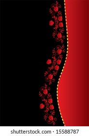 pattern with  border of the roses