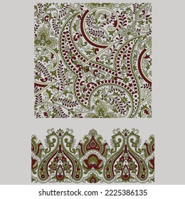 pattern with border for textile designer