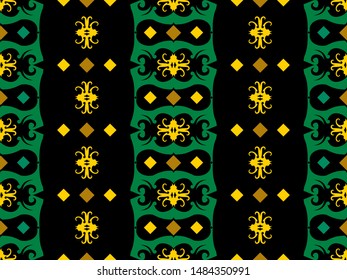 pattern of borneo batik style. traditional Indonesian fabric motif. vector design inspiration. Creative textile background for fashion or cloth. culture motif of dayak