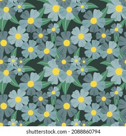Pattern Botanical flowers and leaves background.