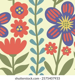 Pattern of botanical wildflowers. Abstract botany flowers background. style for banners, wallpaper, posters, websites, online shopping.Vector illustration design.