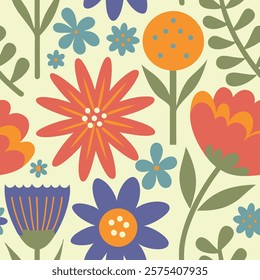 Pattern of botanical wildflowers. Abstract botany flowers background. style for banners, wallpaper, posters, websites, online shopping.Vector illustration design.