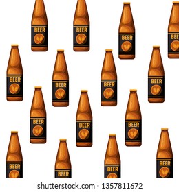 pattern bottle of beer isolated icon