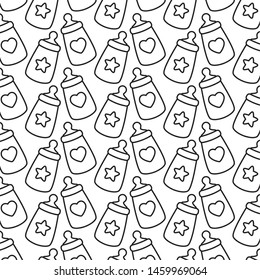 pattern of bottles milk baby background