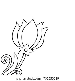 Pattern from a bouquet of black flowers on a white background