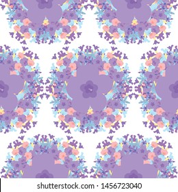 pattern with bouquet flowers on white background