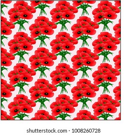 pattern bouquet of poppies