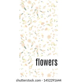 Pattern of bouquets of simple, clear, ordinary flowers in Victorian colors