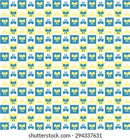 pattern of the bow on a background of squares