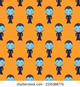 pattern of boy disguised of vampire vector illustration design