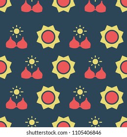 Pattern with bra and sun