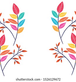 pattern of branch and leaf icon vector illustration design