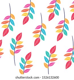 pattern of branch and leaf icon vector illustration design