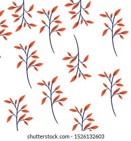 pattern of branch and leaf icon vector illustration design