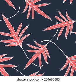 Pattern branch with leaves, vector eps 10
