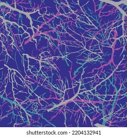 A pattern of branches, an endless print for printing at the factory. Cloth.