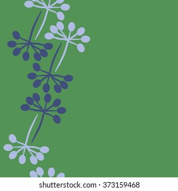  Pattern of branches,  floral, doodles, ellipses, seamless, vertical. Hand drawn.