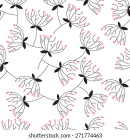 The pattern of the branches of a mountain ash on a white background. Simple background with a floral motif.