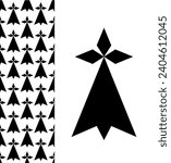 Pattern Breton stoat ermine. Black symbol on a white background. Separate Breton stoat ermine. Vector illustration