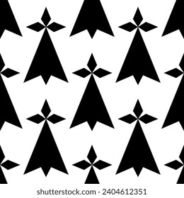 Pattern Breton stoat ermine. Black symbol on a white background. Vector illustration