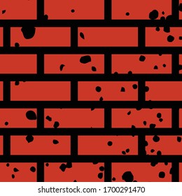 Pattern brick wall building cracked illustration