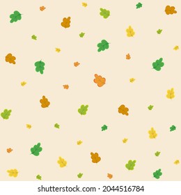 Patrón de hojas de otoño brillantes sobre un fondo beige claro. Ilustración del vector