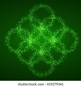 Pattern of bright circles of the burning particles. Vector illustration