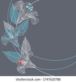 Pattern with bright colors of lily. Abstract summer floral background for design.Vector illustration.