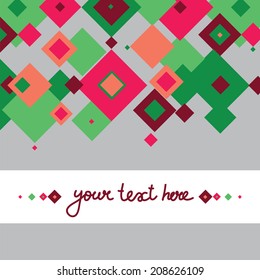 Pattern of bright geometric shapes. With space for your text. Vector eps 10.