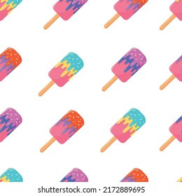 Pattern bright ice cream can be used as a print, illustration.