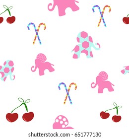 The pattern in bright and light color tones, suitable for children's room